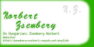 norbert zsembery business card